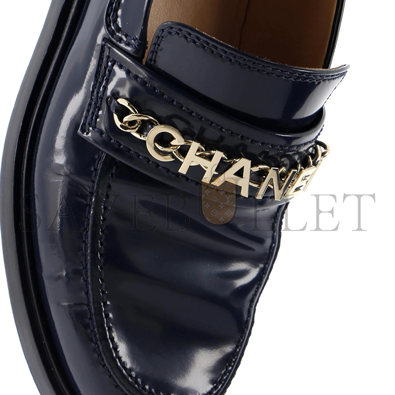 CHANEL WOMEN'S LOGO LOAFERS SHINY CALFSKIN G37430